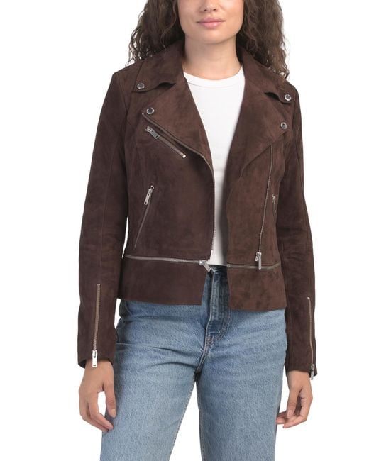 Tj Maxx Brown Suede Augustine Jacket For Polyester/Suede
