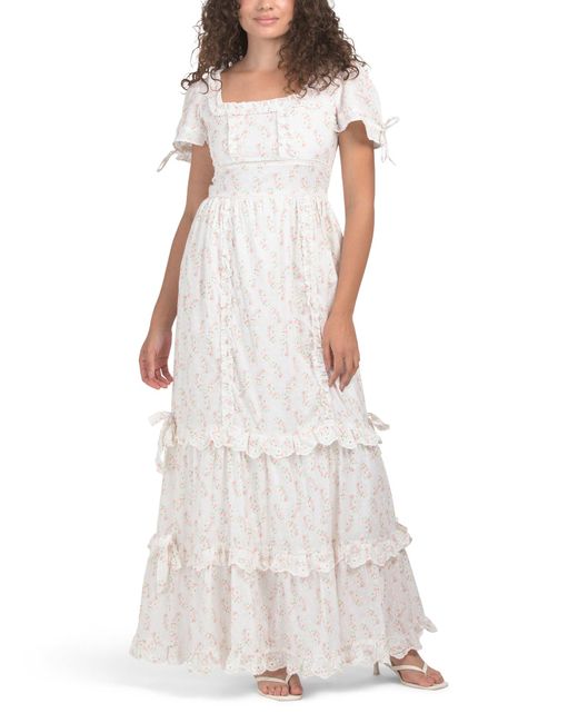 TJ Maxx Women's White Heidi Maxi Dress For Cotton