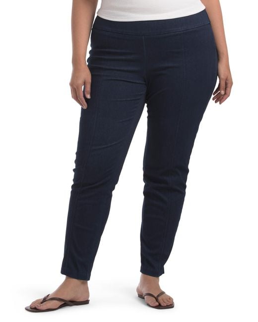 Tj Maxx Blue Plus Pull On Stretch Denim Pants For Spandex/Cotton/Polyester