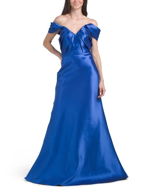 Tj Maxx Blue Off The Shoulder Mikado Gown For Polyester