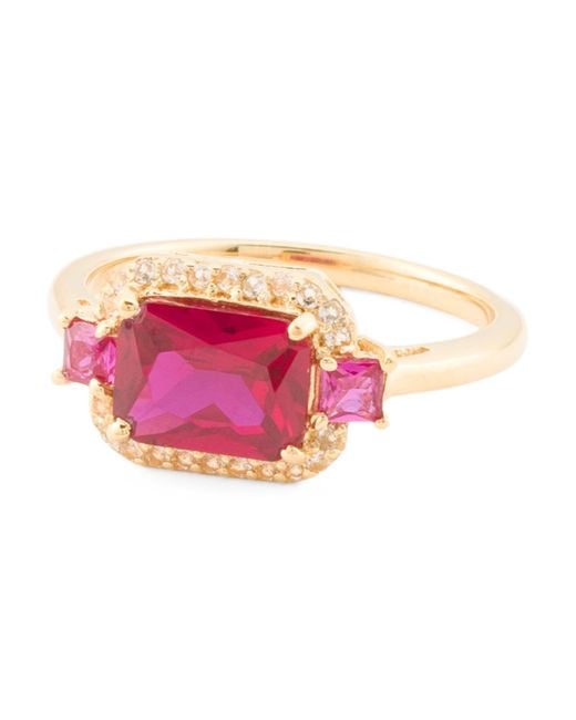 Tj Maxx Pink 14Kt Plated Lab Grown Ruby Ring