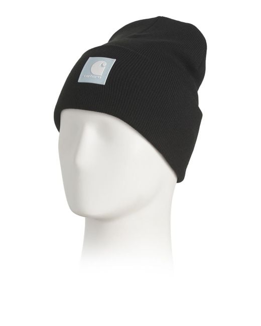 Tj Maxx Black Knit Rubber Patch Beanie For Acrylic for men