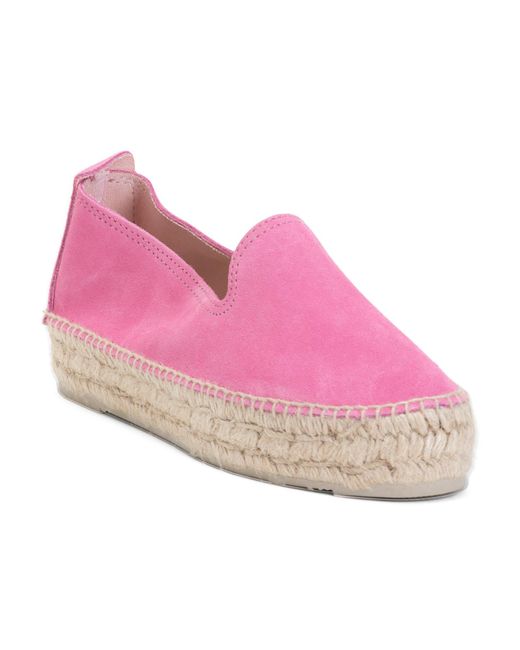Tj Maxx Pink Suede Platform Espadrilles For