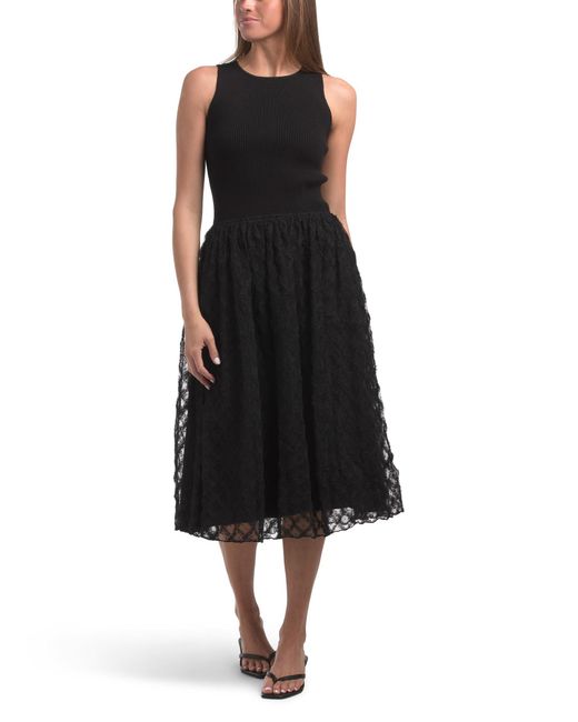 Tj Maxx Black Drop Waist Dress With Tulle Skirt For Nylon/Polyester/Viscose