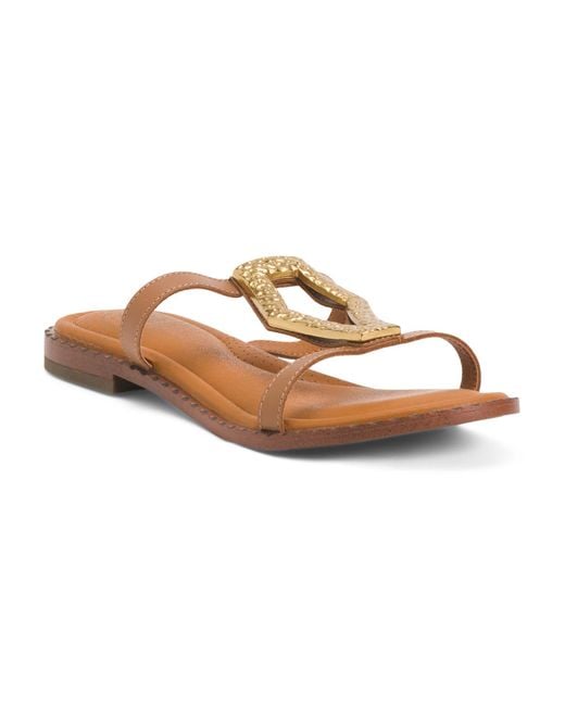 Tj Maxx White Strap Flat Sandals For Leather