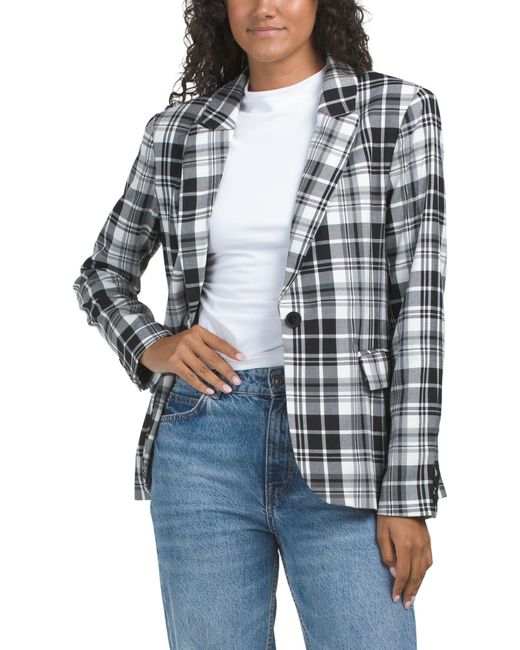 Tj Maxx Blue Single Breasted Blazer, Spandex/Polyester/Viscose