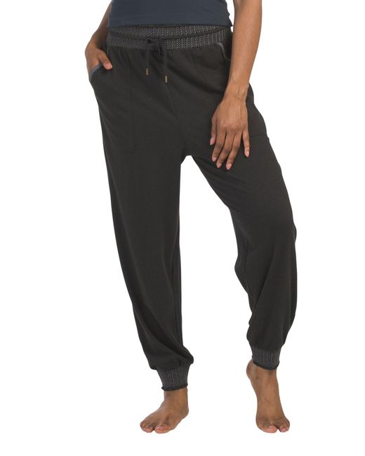 Tj Maxx Black Late Checkout Slub Jersey Joggers For Cotton/Polyester/Rayon