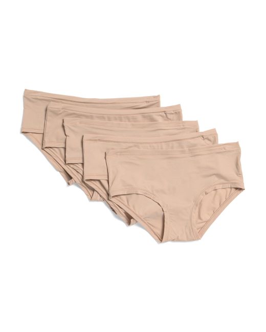 Tj Maxx Natural 5Pk Fits Everybody Hipsters For Nylon/Spandex