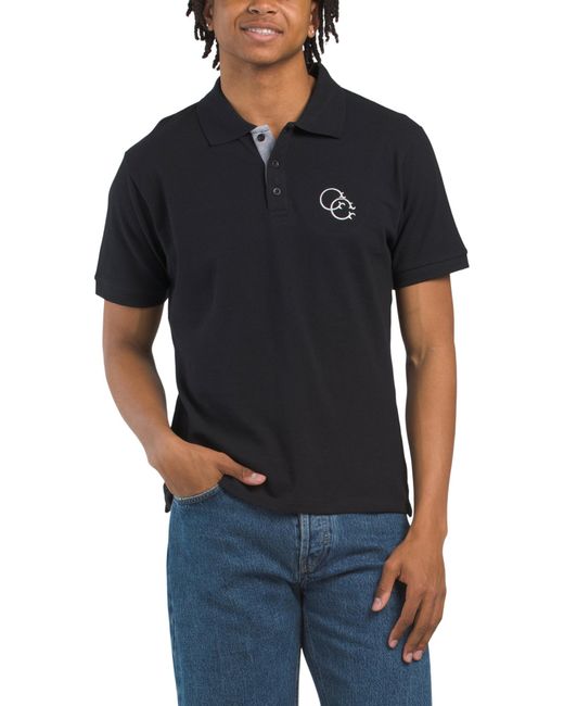 Tj Maxx Black Logo Polo For Cotton for men