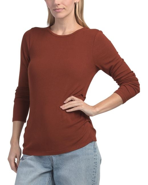 Tj Maxx Red Edie Long Sleeve Top For Spandex/Rayon