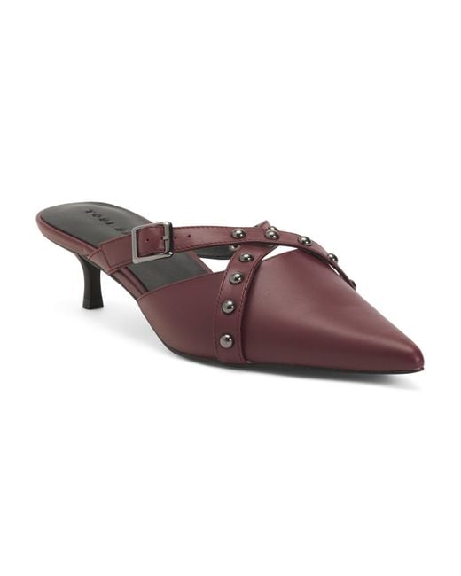 Tj Maxx Brown Leather Alexis Kitten Heels For