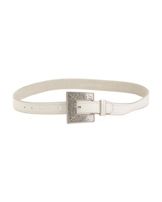 Tj Maxx White Leather Boho Rhinestone Belt For