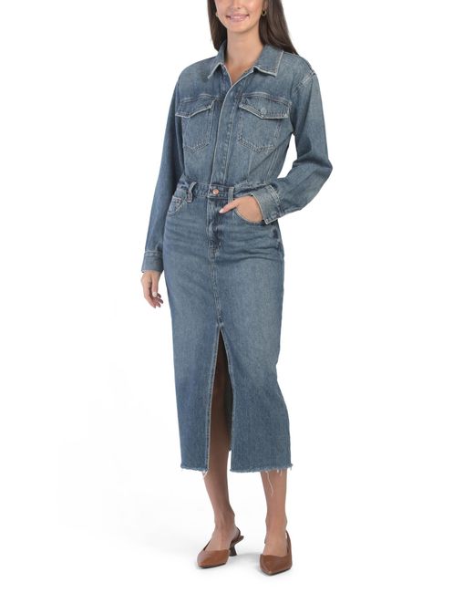 Tj Maxx Blue Amira Midi Dress For Cotton