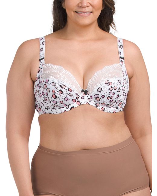 Tj Maxx Gray Full Figure Lucie Underwire Plunge Bra For Nylon/Polyester