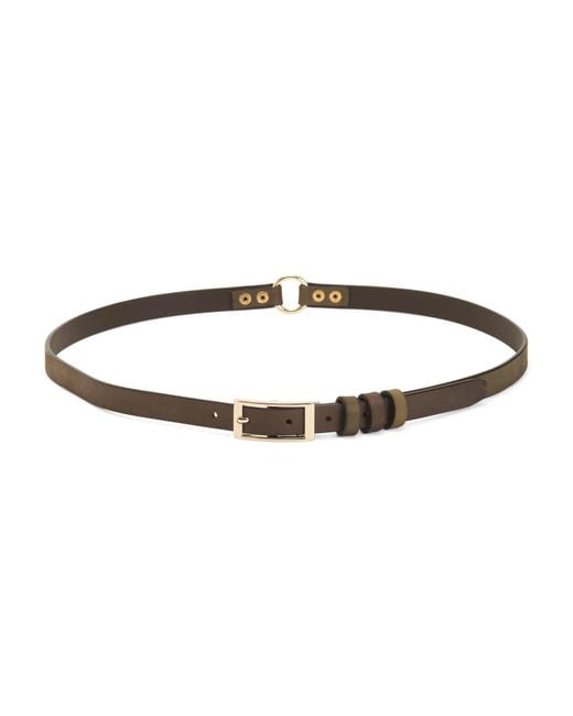 Tj Maxx White Leather Belt With Two Tone Ring Details For Leather