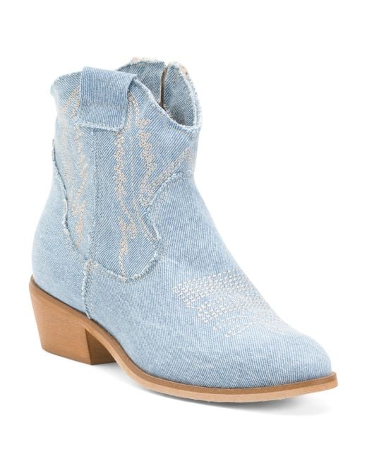 Tj Maxx Blue Western Booties For Leather