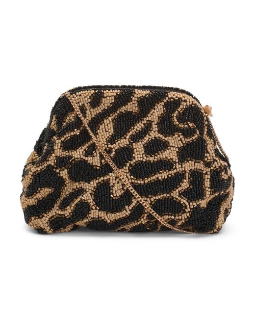 Tj Maxx Black Leopard Beaded Bag For Polyester