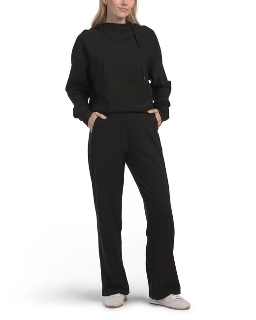 Tj Maxx Black Scuba Wide Leg Pants Set For Spandex/Polyester