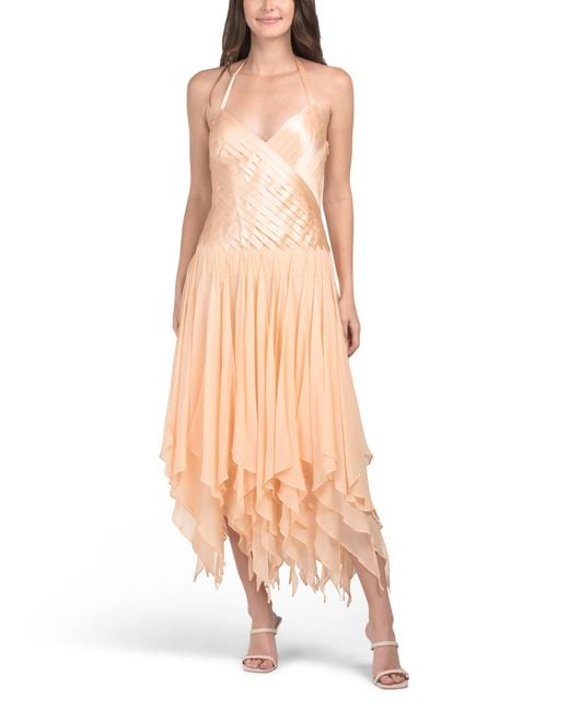 Tj Maxx Multicolor Silk Ruffle Hem Detail Maxi Dress For