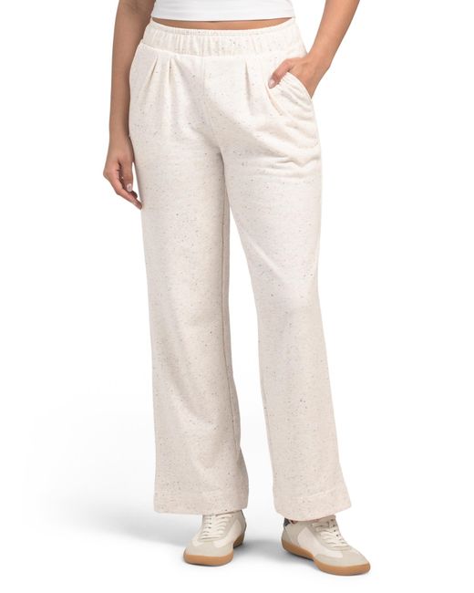 Tj Maxx Natural Pleated Wide Leg Pants, Spandex/Cotton/Polyester