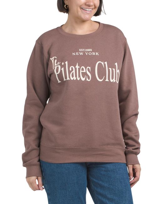 Tj Maxx Gray New York Pilates Club Crew Neck Sweatshirt For Cotton/Polyester