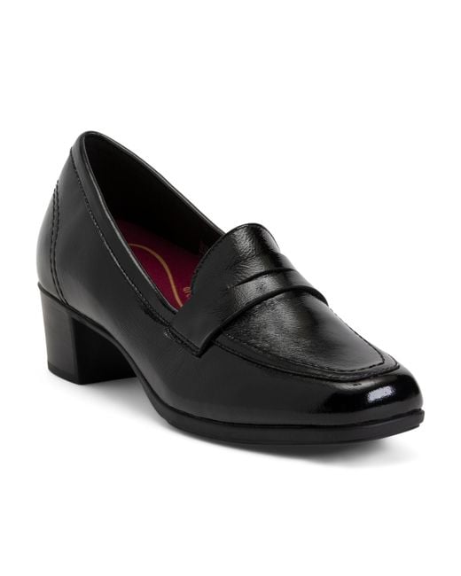 Tj Maxx Black Patent Leather Ellis Heeled Comfort Loafers For