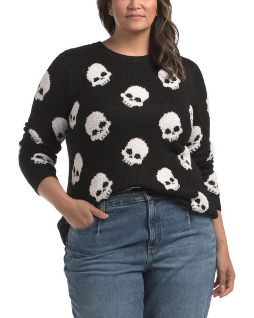 Tj Maxx Gray Plus Skull Sweater, Nylon/Spandex/Polyester