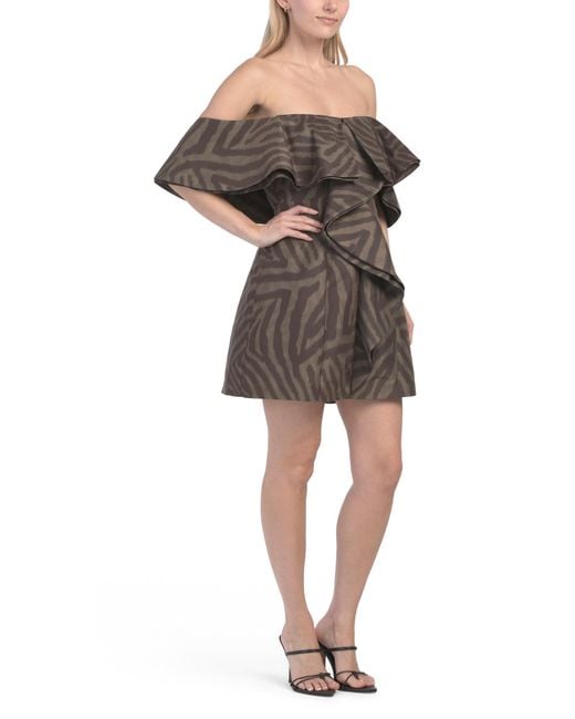 Tj Maxx Natural Off The Shoulder Mini Cocktail Dress For Spandex/Polyester