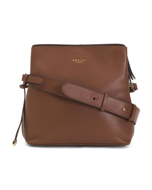 Tj Maxx Brown Dukes Place Medium Compartment Crossbody, Leather