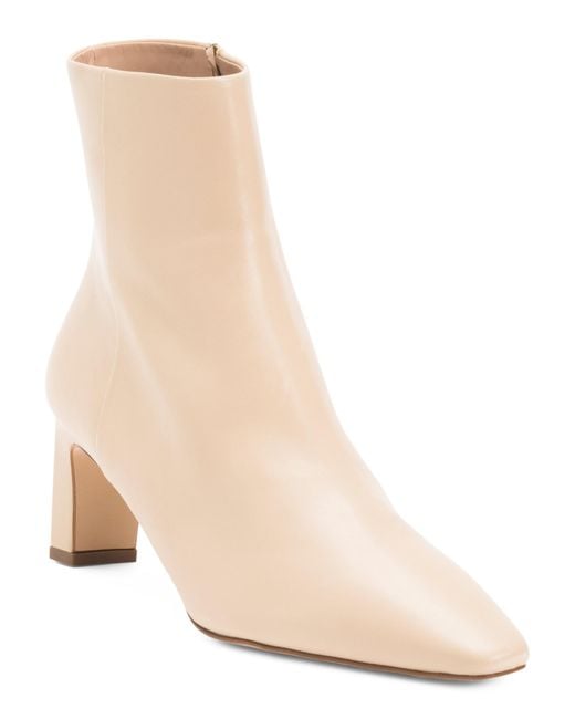 Tj Maxx Natural Leather Margaux Blunt Toe Boots For