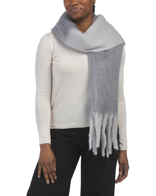 Tj Maxx Gray Color Block 2 Tone Scarf For Polyester
