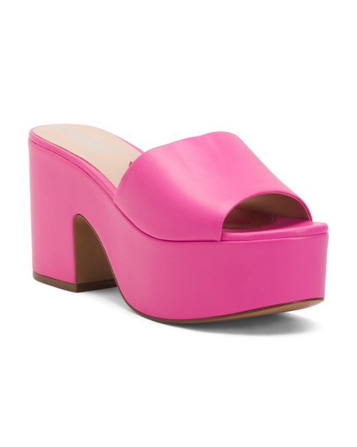 Tj Maxx Pink Leather Naomi Platform Sandals For