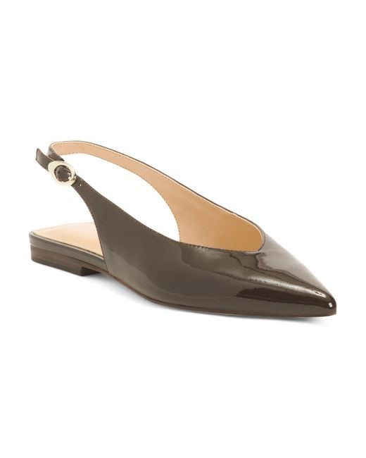 Tj Maxx Metallic Patent Leather Gabra Slingback Flats For