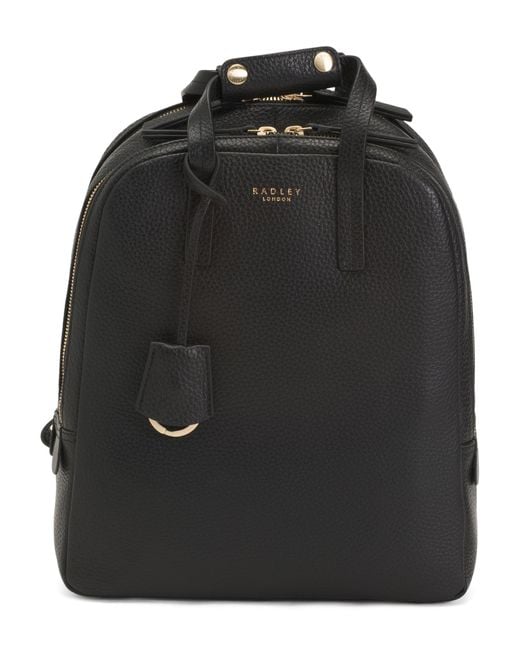 Tj Maxx Black Leather Dukes Place Medium Zip Around Backpack, Leather