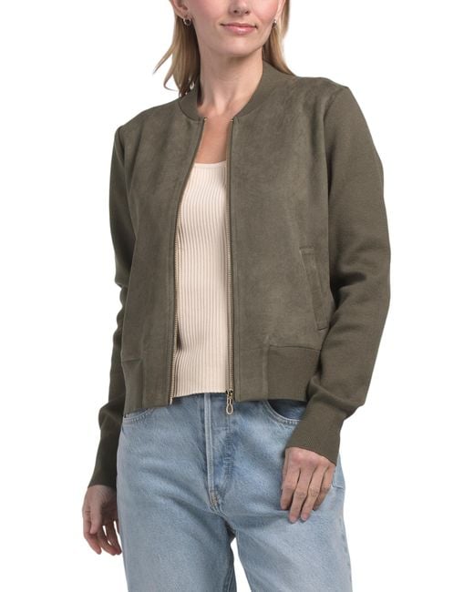 Tj Maxx Gray Front Zip Bomber Jacket, Nylon/Spandex/Polyester