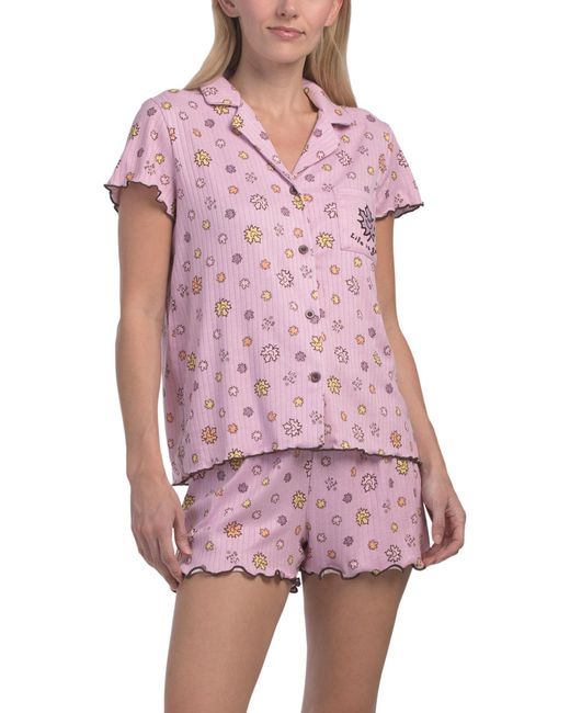 Tj Maxx Red 2Pc Fall Leaves Sleep Set For Spandex/Polyester