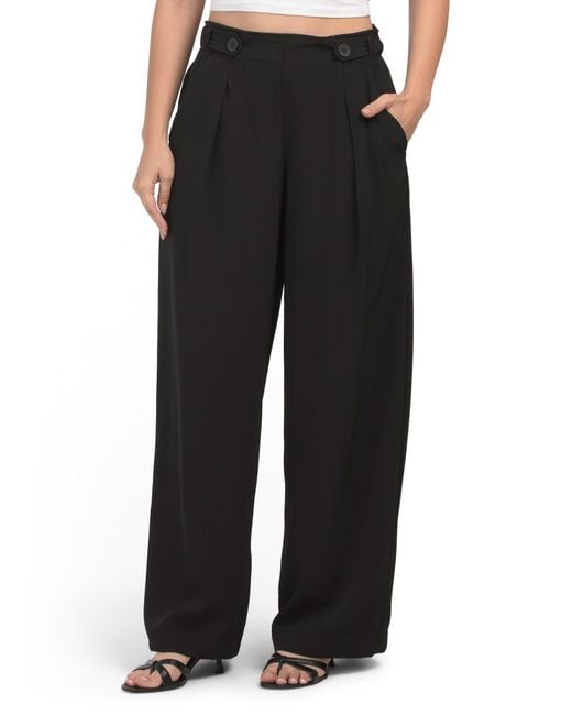Tj Maxx Black Pleated Wide Leg Pants For Spandex/Polyester