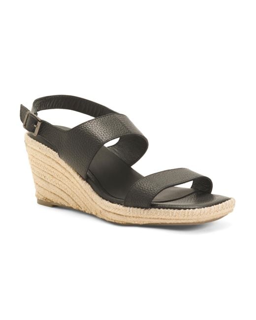 Tj Maxx Black Leather Hartley Wedge Comfort Sandals For