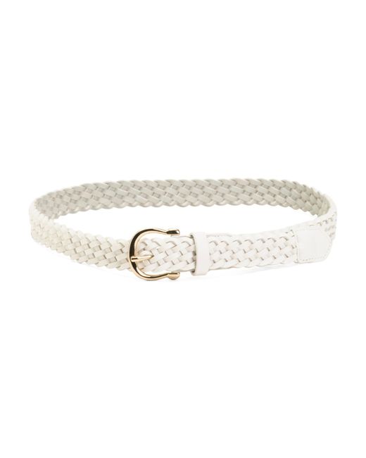 Tj Maxx White Leather Classic Braided Belt For Leather