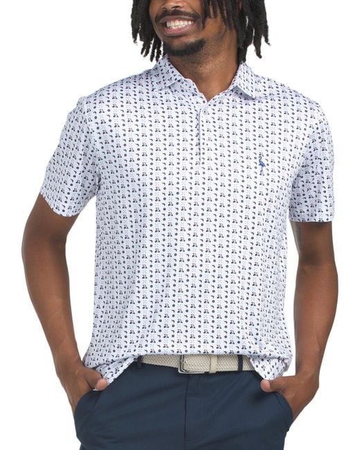 Tj Maxx White Golf Carts Performance Polo For Spandex/Polyester for men