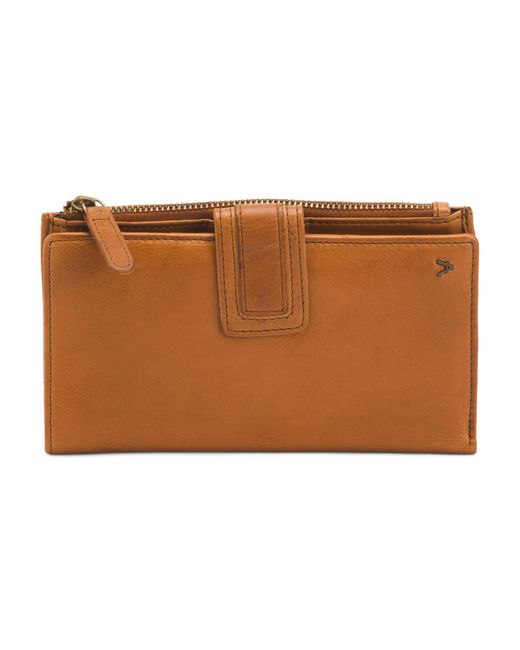 Tj Maxx Brown Leather Flap Over Wallet