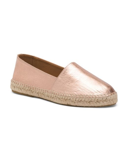 Tj Maxx Pink Leather Metallic Espadrilles For