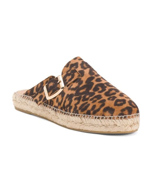 Tj Maxx Brown Suede Espadrille Clogs For Leather/Suede