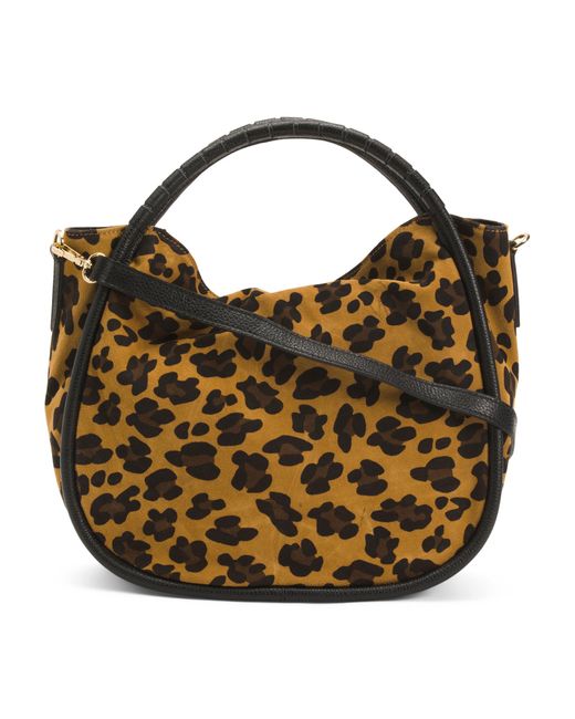 Tj Maxx Multicolor Suede Satchel With Tube Handles, /Suede