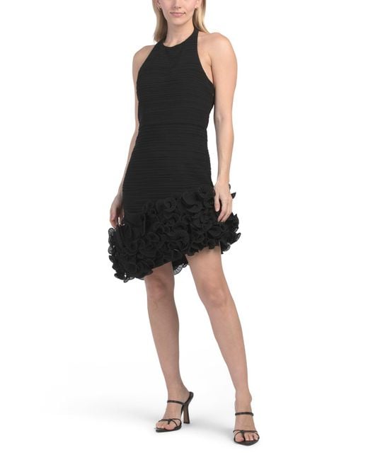 Tj Maxx Black Mini Dress With Hem Detail For Polyester