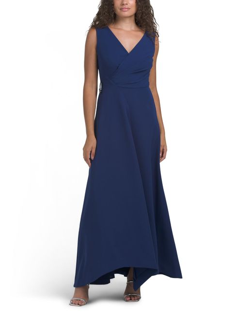 Tj Maxx Blue Yara Sleeveless Gown For Spandex/Polyester