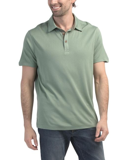 Tj Maxx Green Weekend Texture Polo For Polyester/Rayon for men