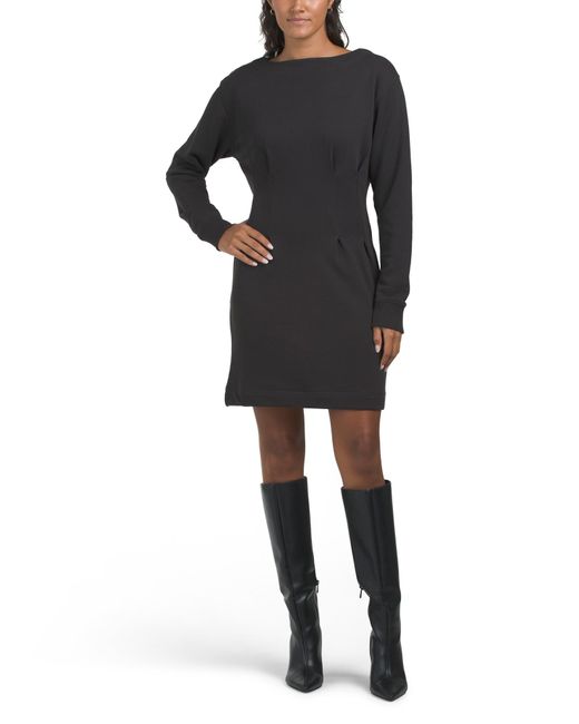 Tj Maxx Black Ronni Sweatshirt Mini Dress For Cotton