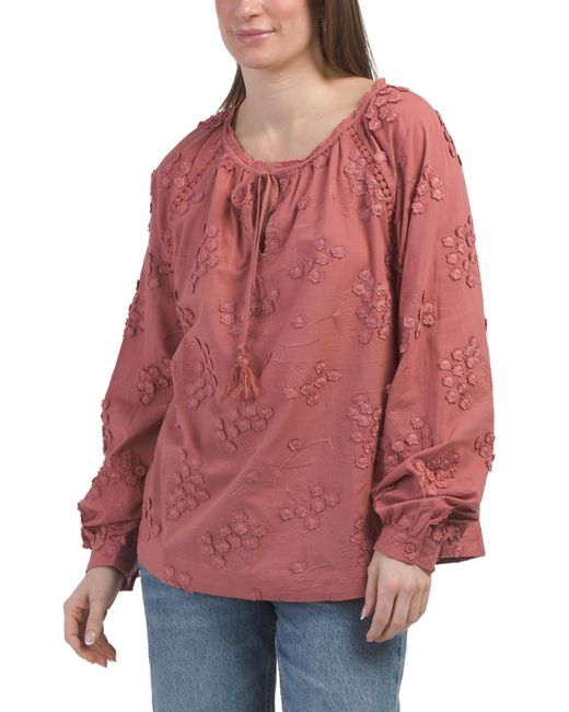 Tj Maxx Embroidered Top For Cotton/Polyester