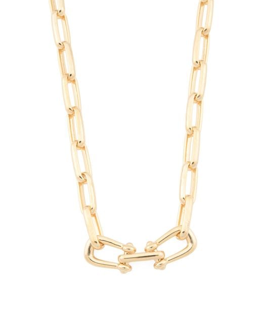 Tj Maxx Metallic 14K Horsebit Paperclip Chain Necklace For
